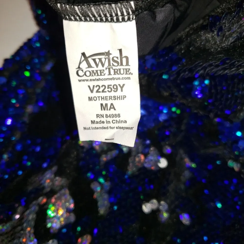 Jazz, Tap, Hip Hop Dance Costume, Blue & Black, Medium Adult